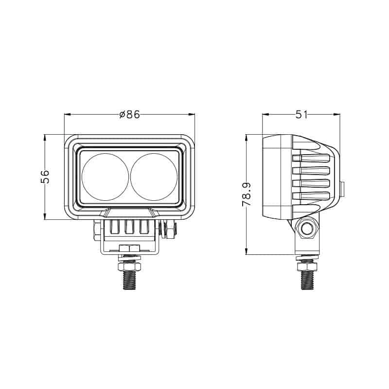 3.4inch 20W Rectangle LED Work Lights - Image 4