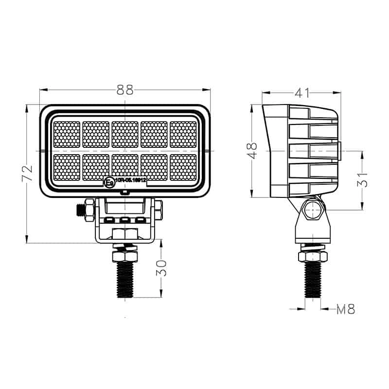 3.5inch 10W Rectangular LED Work Lights - Image 4