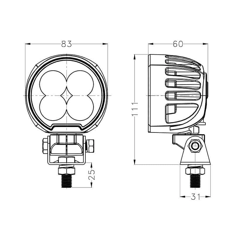 ECE R10 Approved 3inch Round 40W LED Work Lamp - Image 6