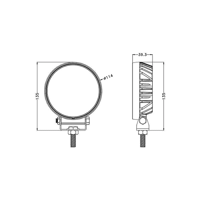 4.5 inch 24W Round OSRAM LED Work Lamps with Handle & Switch - Image 4