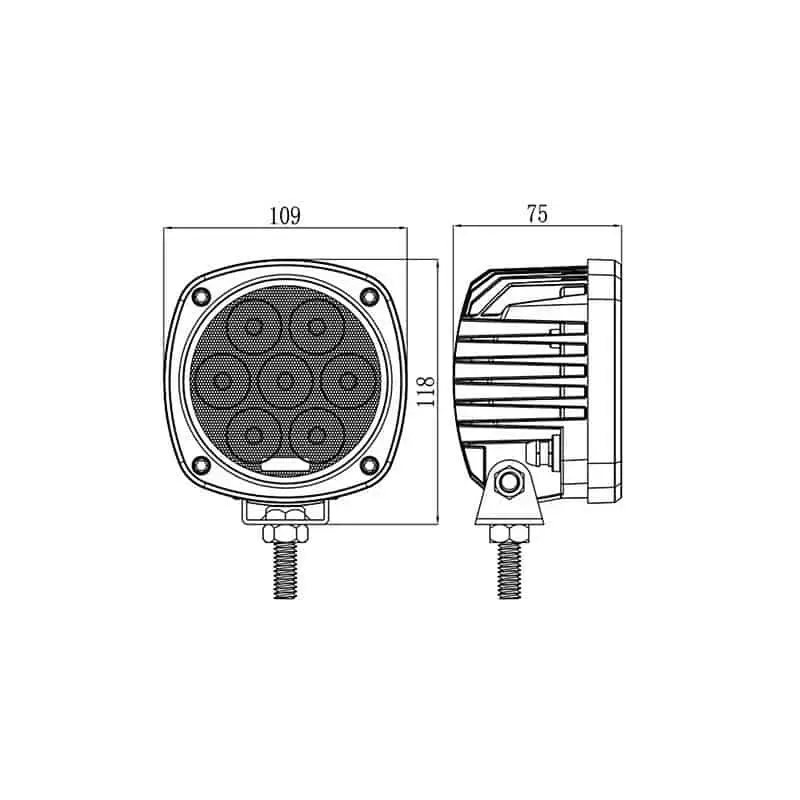 Case/Cat/Gehl/Deere/Komatsu/Mustang LED TL350F Flood Light - Image 3