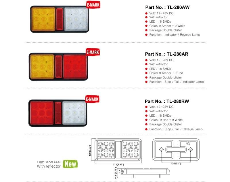 led truck trailer tail lights tl 280