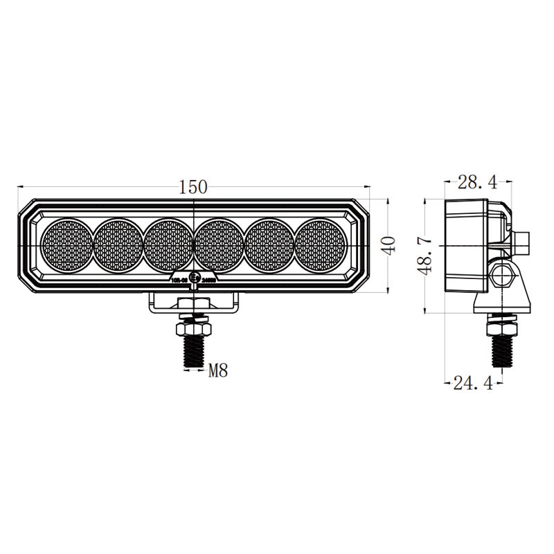 6inch rectangular 24W LED Work Lights - Image 7