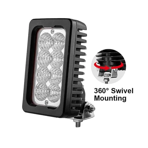6 inch 40W Rectangle LED Tractor Work Lights with Swivel Bracket - Image 3